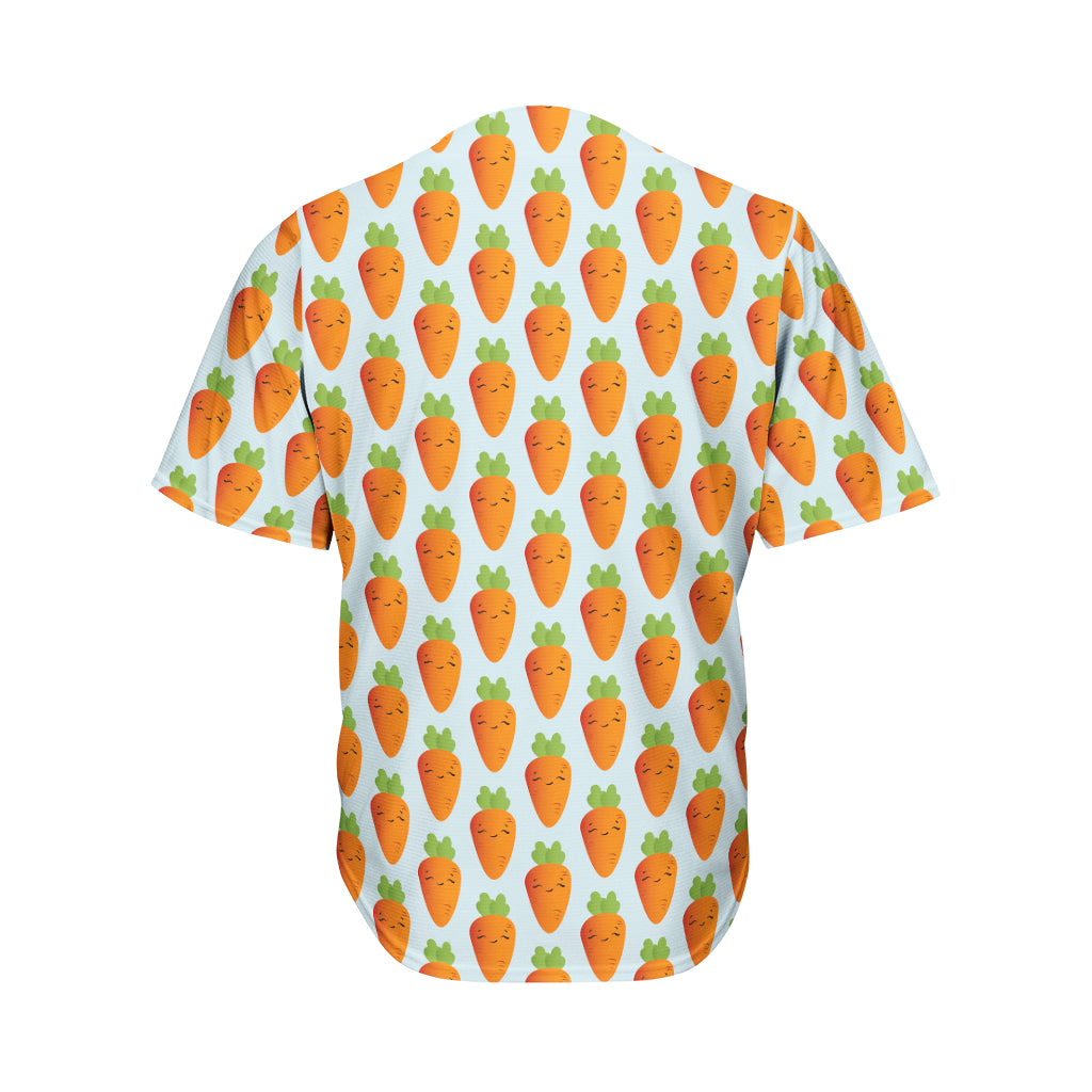 Smiling Carrot Pattern Print Men's Baseball Jersey