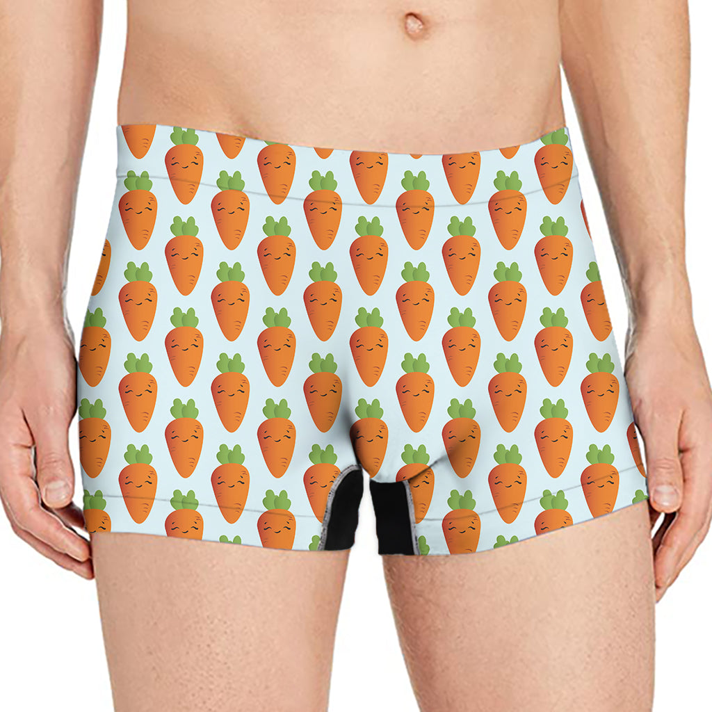 Smiling Carrot Pattern Print Men's Boxer Briefs