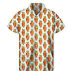 Smiling Carrot Pattern Print Men's Short Sleeve Shirt