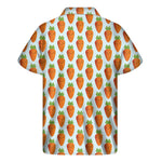 Smiling Carrot Pattern Print Men's Short Sleeve Shirt