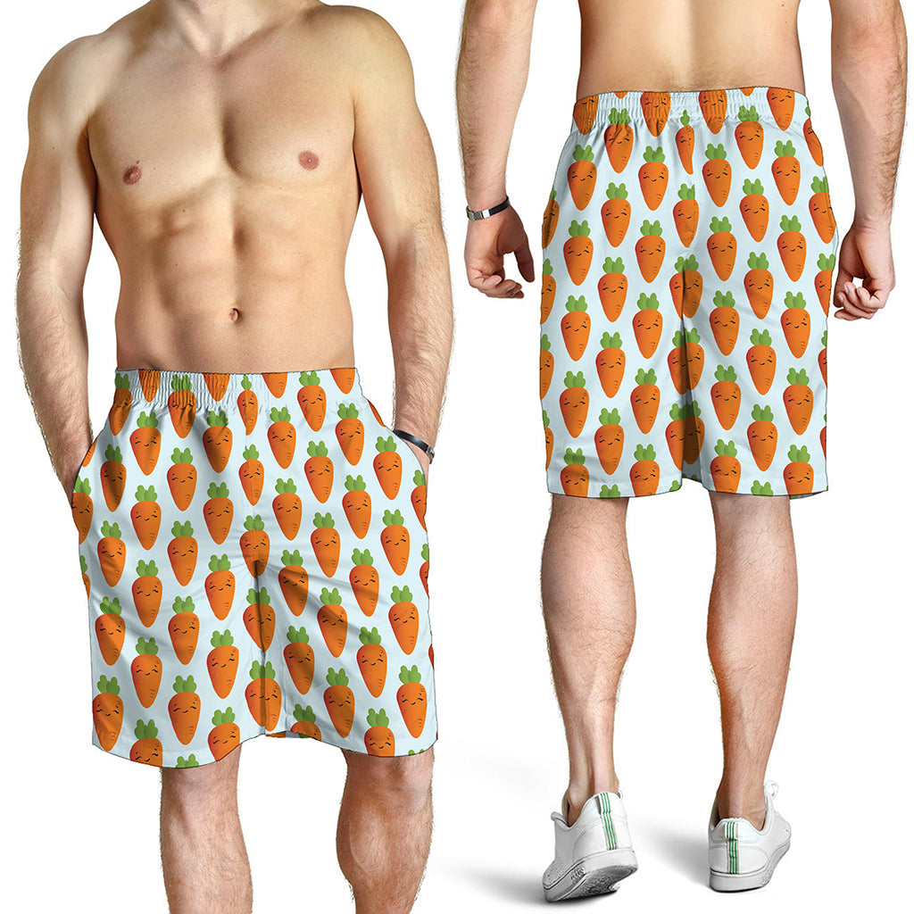 Smiling Carrot Pattern Print Men's Shorts