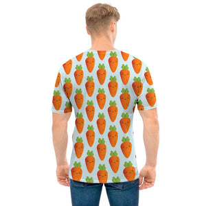 Smiling Carrot Pattern Print Men's T-Shirt