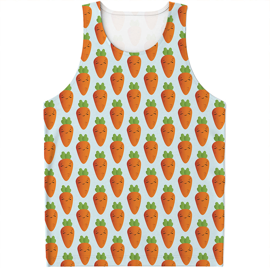 Smiling Carrot Pattern Print Men's Tank Top