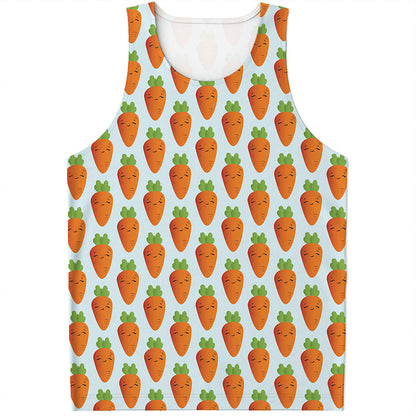 Smiling Carrot Pattern Print Men's Tank Top