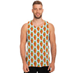 Smiling Carrot Pattern Print Men's Tank Top