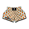 Smiling Carrot Pattern Print Muay Thai Boxing Shorts