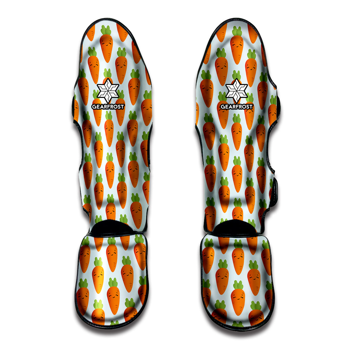 Smiling Carrot Pattern Print Muay Thai Shin Guard