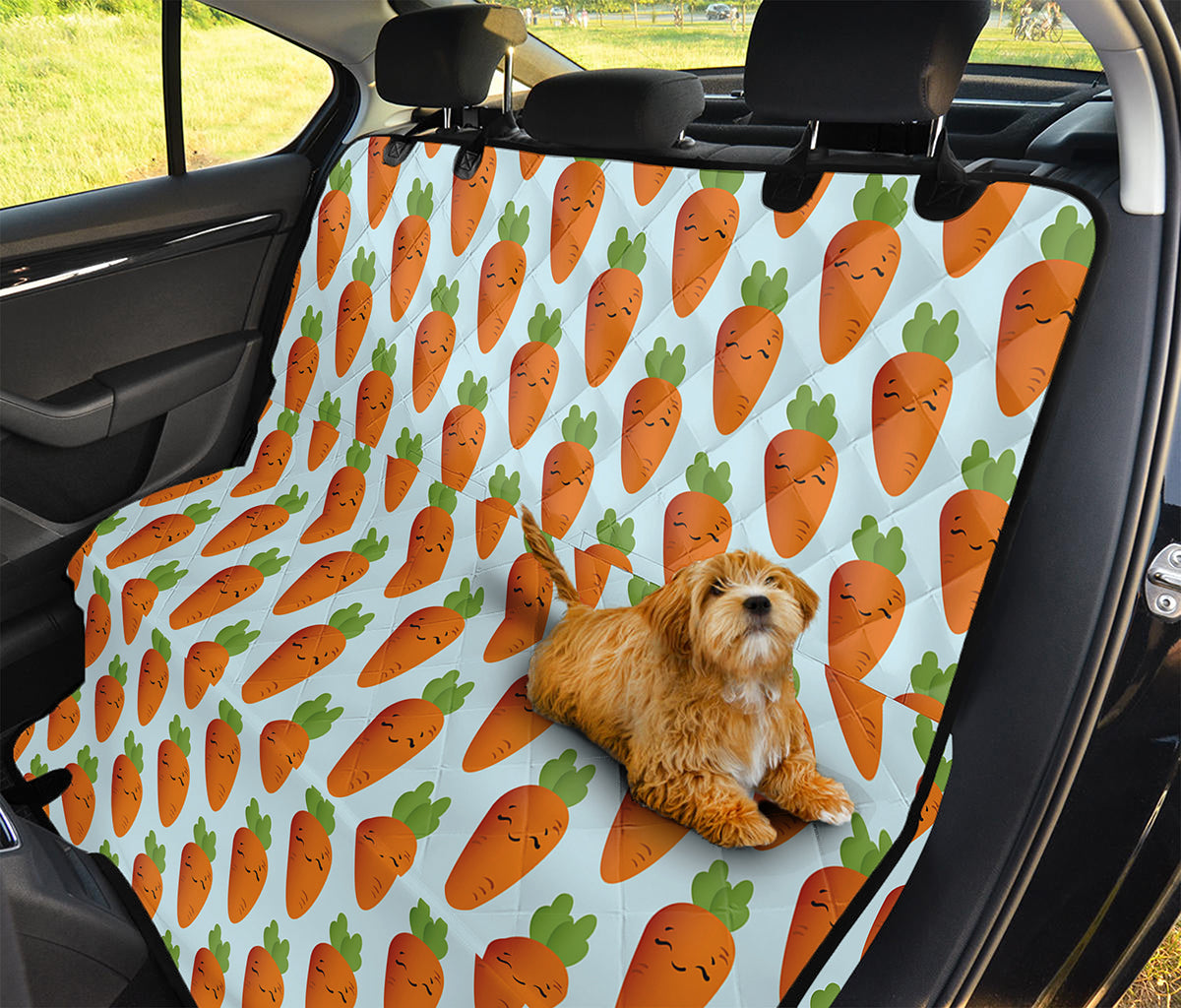 Smiling Carrot Pattern Print Pet Car Back Seat Cover