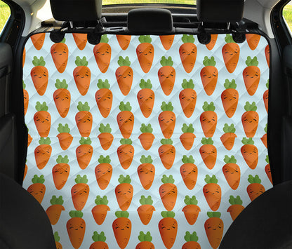 Smiling Carrot Pattern Print Pet Car Back Seat Cover