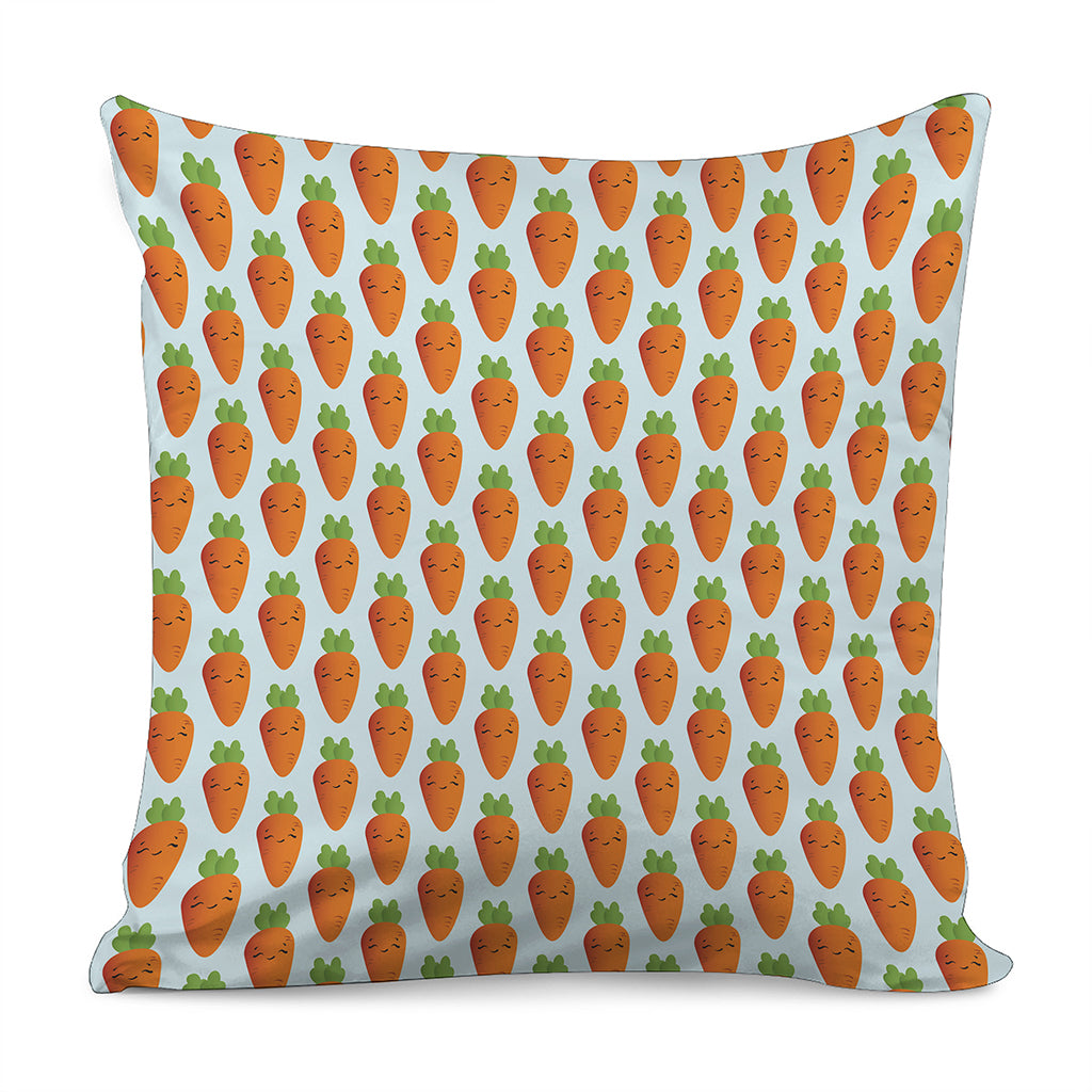 Smiling Carrot Pattern Print Pillow Cover