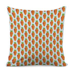 Smiling Carrot Pattern Print Pillow Cover