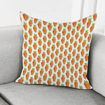 Smiling Carrot Pattern Print Pillow Cover