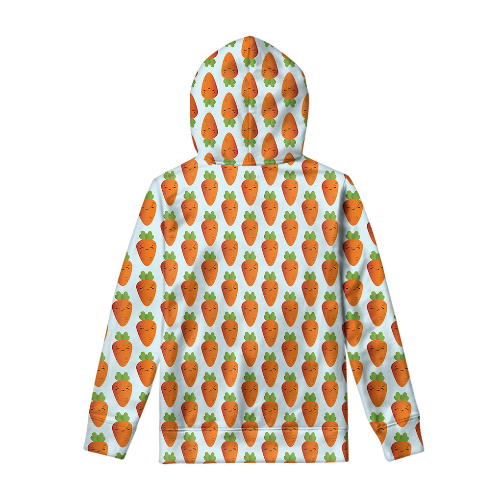 Smiling Carrot Pattern Print Pullover Hoodie