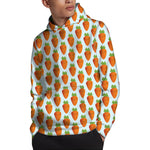 Smiling Carrot Pattern Print Pullover Hoodie