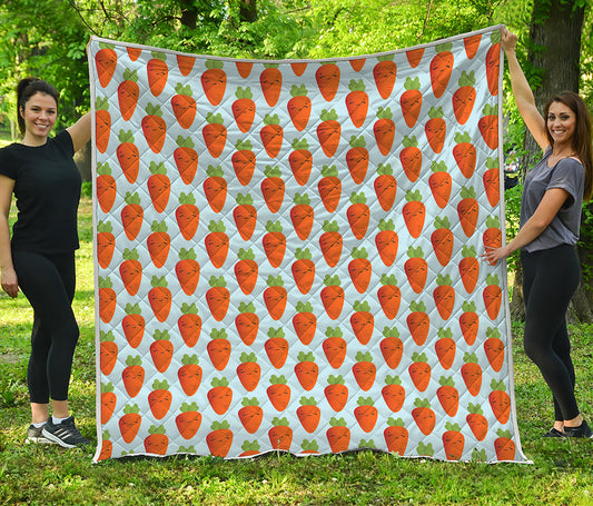 Smiling Carrot Pattern Print Quilt