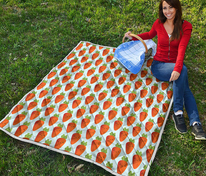 Smiling Carrot Pattern Print Quilt