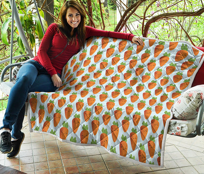 Smiling Carrot Pattern Print Quilt