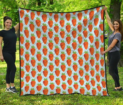 Smiling Carrot Pattern Print Quilt