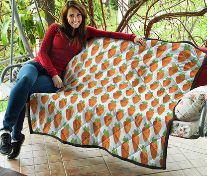 Smiling Carrot Pattern Print Quilt