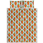 Smiling Carrot Pattern Print Quilt Bed Set