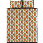 Smiling Carrot Pattern Print Quilt Bed Set