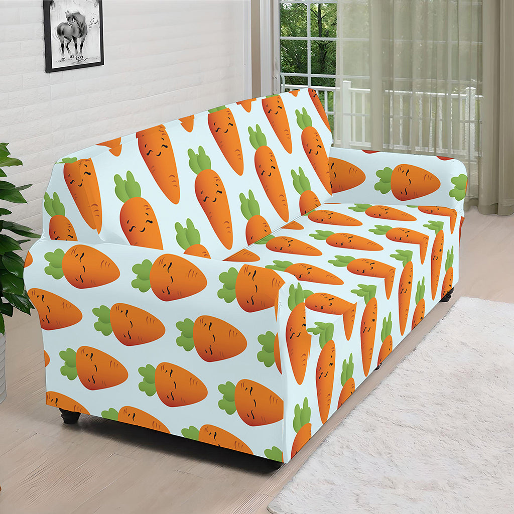 Smiling Carrot Pattern Print Sofa Cover