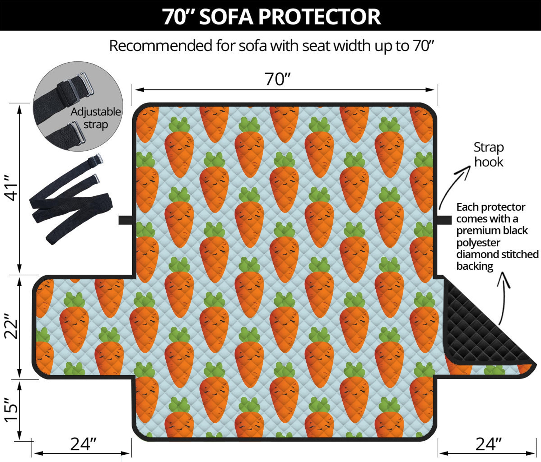 Smiling Carrot Pattern Print Sofa Protector