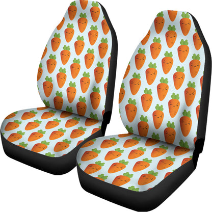 Smiling Carrot Pattern Print Universal Fit Car Seat Covers