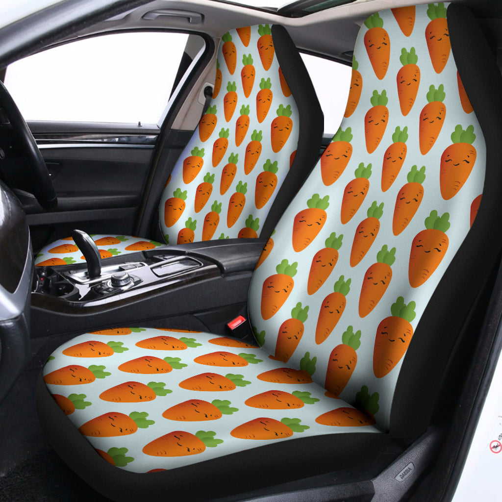 Smiling Carrot Pattern Print Universal Fit Car Seat Covers