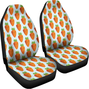 Smiling Carrot Pattern Print Universal Fit Car Seat Covers