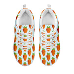 Smiling Carrot Pattern Print White Sneakers