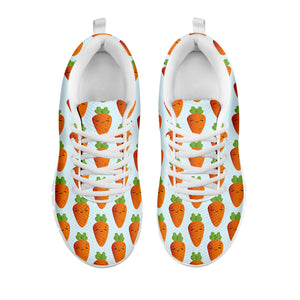 Smiling Carrot Pattern Print White Sneakers