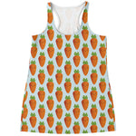 Smiling Carrot Pattern Print Women's Racerback Tank Top