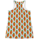 Smiling Carrot Pattern Print Women's Racerback Tank Top