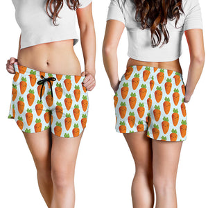 Smiling Carrot Pattern Print Women's Shorts