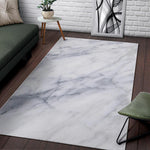 Smoke Grey Marble Print Area Rug GearFrost