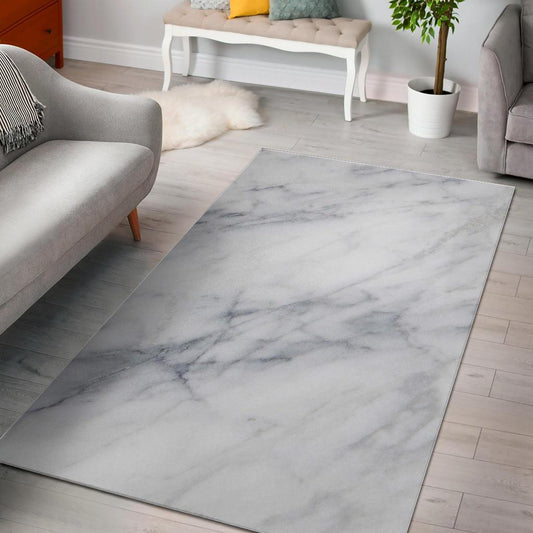 Smoke Grey Marble Print Area Rug GearFrost