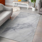 Smoke Grey Marble Print Area Rug GearFrost