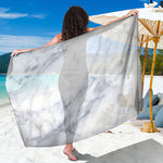 Smoke Grey Marble Print Beach Sarong Wrap