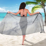 Smoke Grey Marble Print Beach Sarong Wrap