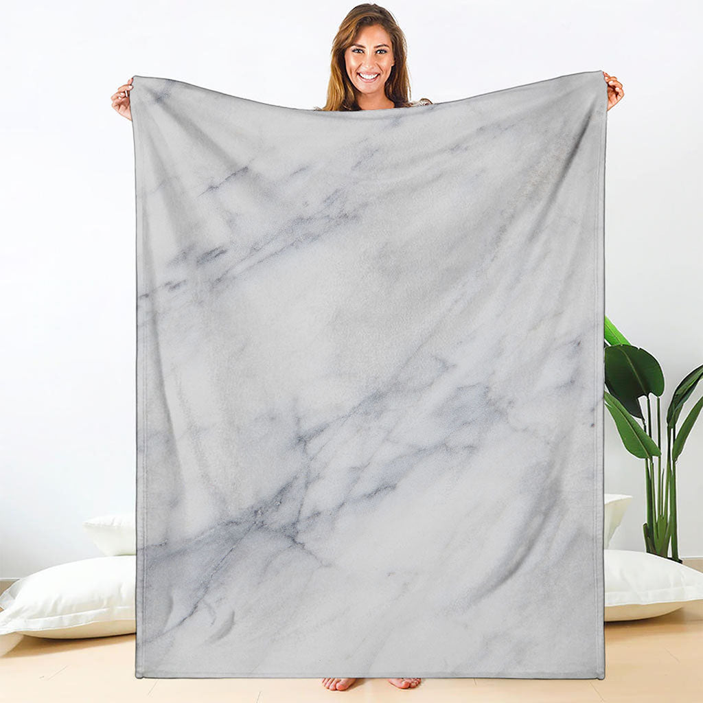 Smoke Grey Marble Print Blanket