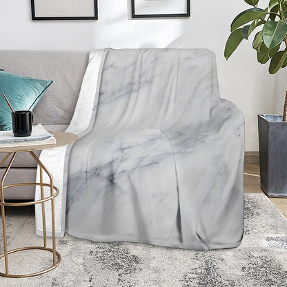 Smoke Grey Marble Print Blanket