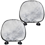 Smoke Grey Marble Print Car Headrest Covers