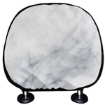 Smoke Grey Marble Print Car Headrest Covers
