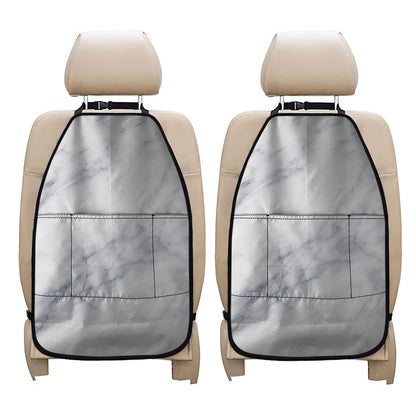 Smoke Grey Marble Print Car Seat Organizers