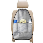 Smoke Grey Marble Print Car Seat Organizers