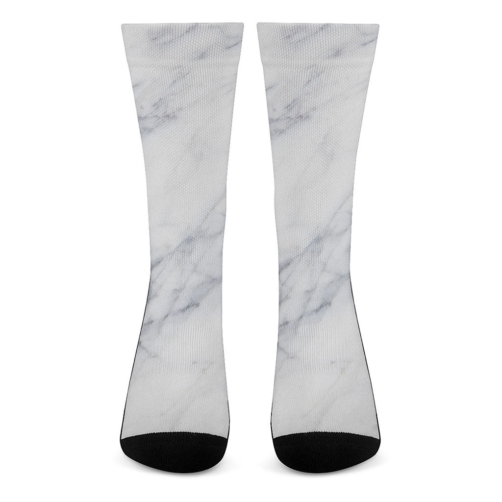 Smoke Grey Marble Print Crew Socks