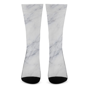 Smoke Grey Marble Print Crew Socks