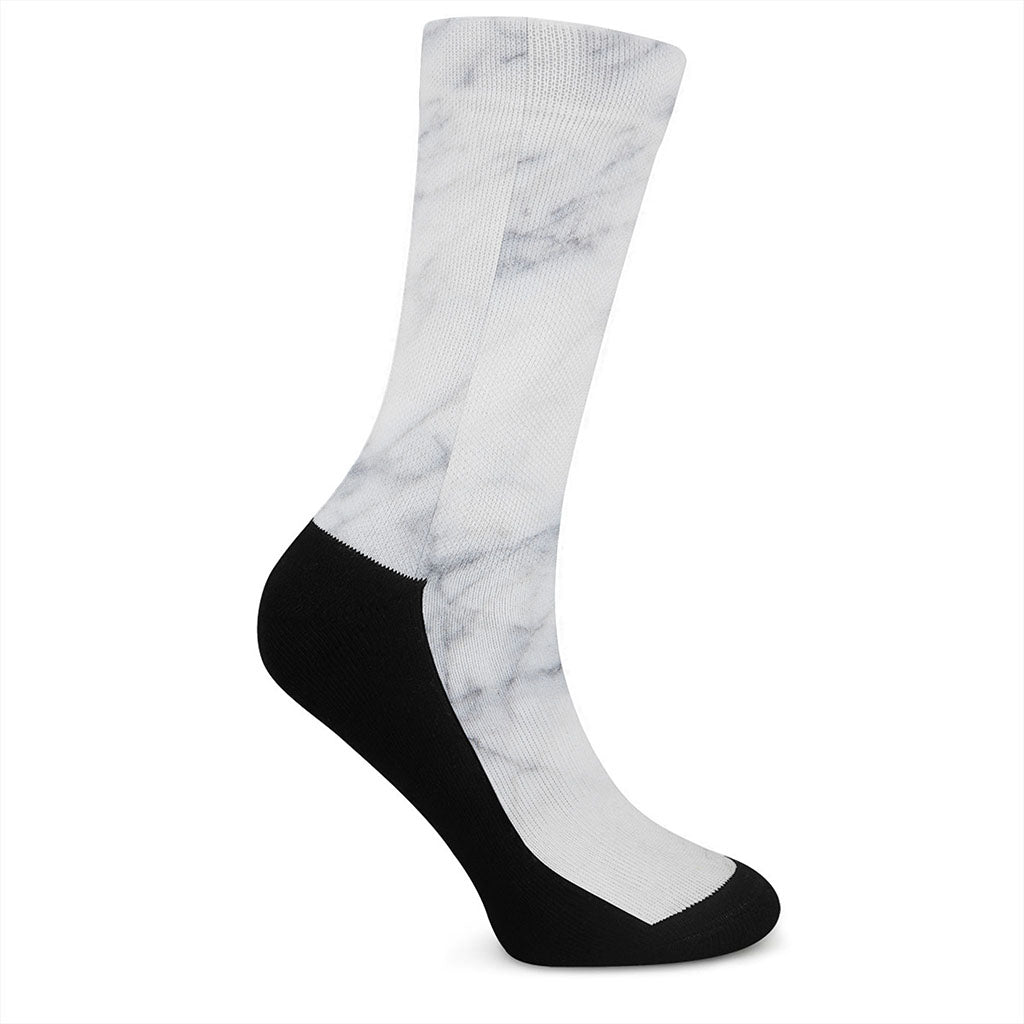 Smoke Grey Marble Print Crew Socks