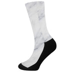 Smoke Grey Marble Print Crew Socks